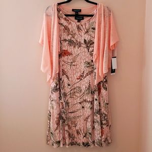 NWT Perceptions New York floral lace, 2 piece dress set, sz large